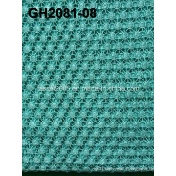 Gh2081 Gelbes Polyester Material Circle Rould Form Schnurloses Spitzengewebe